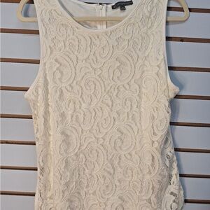 Adrianna Papell Ivory Lace Tank Top